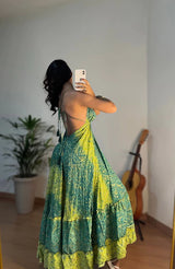 Vestido Indiano - Ginni (Com Brilho) - Costas nuas