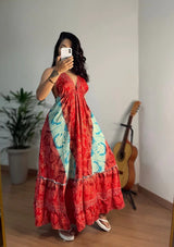 Vestido Indiano - Amita (Com Brilho) - Costas nuas