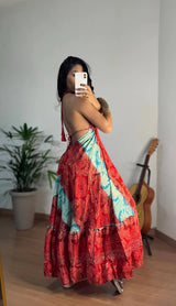 Vestido Indiano - Amita (Com Brilho) - Costas nuas