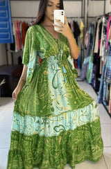 Vestido Indiano - Daivat - Manga Morcego